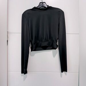 ASOS Black Cropped Cut Out Top / Large